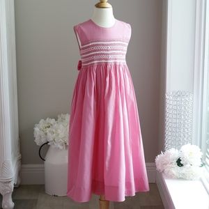 Strasburg Dress Smocked Sleeveless Pink Spring Summer Vacation Perfect Condition